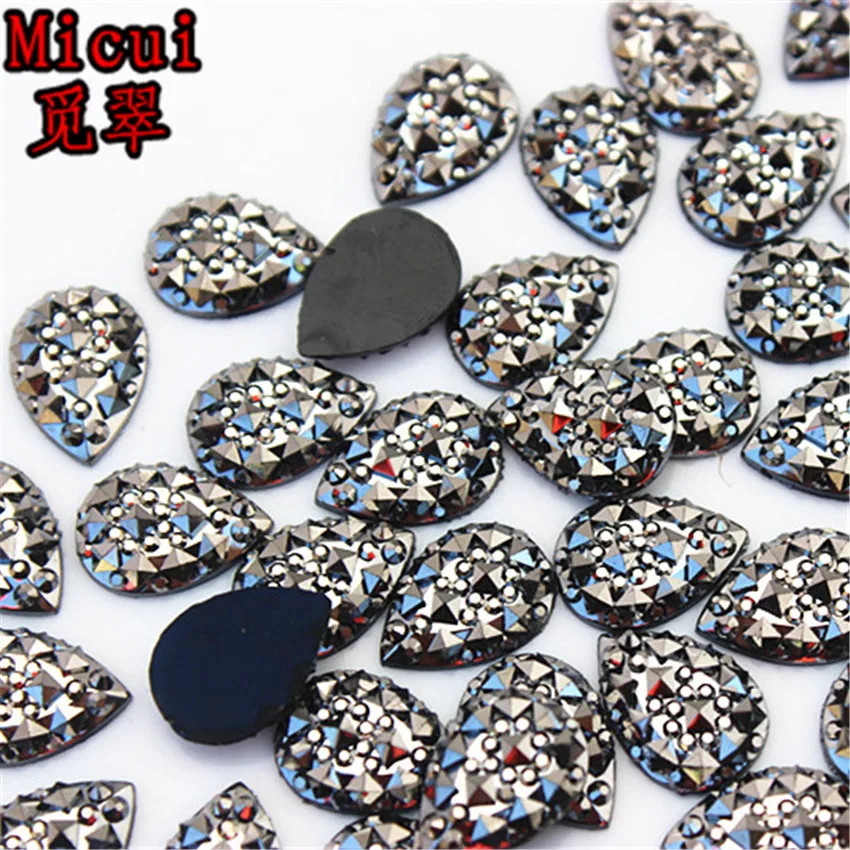 Micui 100 шт 10*14/13*18/18*25/16*29 мм DR стразы из смолы с плоской задней поверхностью, каменные бусины для рукоделия, сумки, ремесла, свадебные украшения ZZ381
