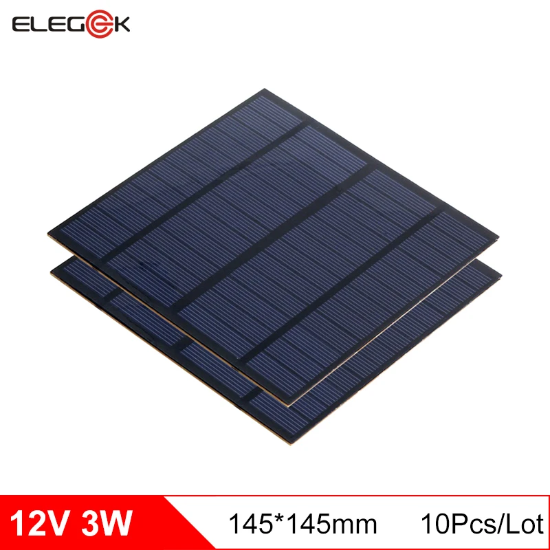 ELEGEEK 10 шт./лот 3 Вт 12 В мини солнечная панель поликристаллическая ПЭТ для
