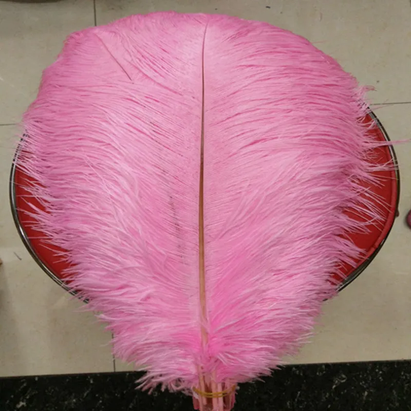 Pink 25to30cm Розовые перья страуса 15-75 см 6-30 дюймов карнавал вечерние свадебные украшения естественно страусиных перьев для ремесла plumes - Цвет: Pink 25to30cm