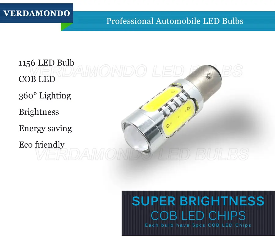 1 шт. BA15S 7 5 Вт высокой мощности Мощность S25 P21W 1156 по технологии COB светодиодный