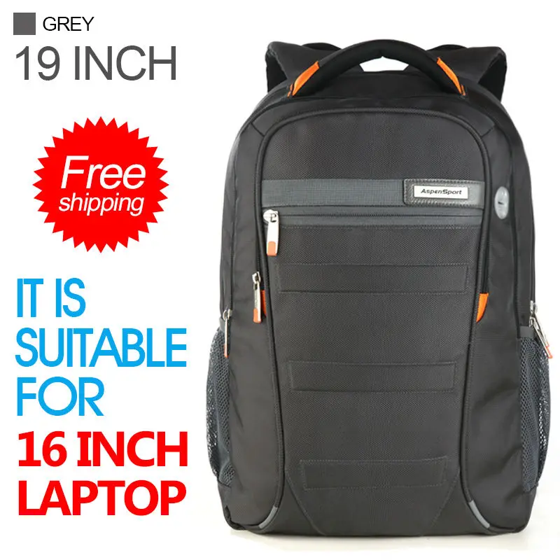 GREY 19 AspenSport, мужские рюкзаки для ноутбука 15-17 дюймов, школьные сумки для компьютера, для мальчика, для путешествий, водонепроницаемые, противоугонные, для ноутбука, черные - Цвет: GREY 19