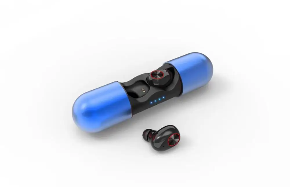 Blue Yinyoo A14 Bluetooth 5,0 TWS Беспроводные водонепроницаемые наушники-вкладыши Bluetooth с шумоподавлением - Color: Blue