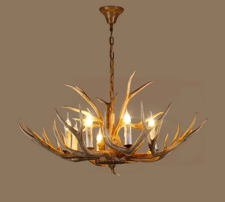 Lampadario винтажная люстра с рогами, освещение для домашнего декора, светодиодные люстры из полимера, Потолочный подвесной светильник, промышленный блеск