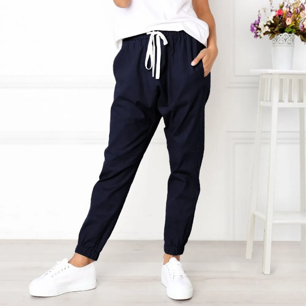 BornToGirl Casual Cargo Pants For Women Black Gray Navy Blue Green | Женская одежда