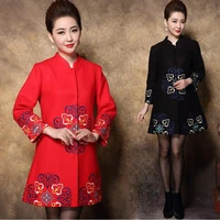 spring and autumn women tang suit casual embroidered clothing women tunic outerwear chinese style traditional festival costume