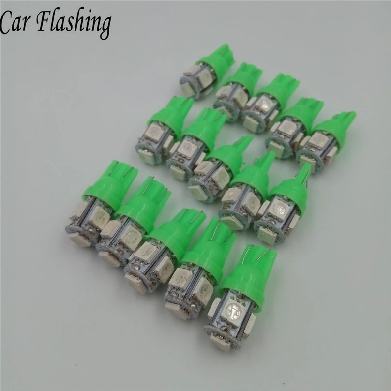 50 шт. Автомобильные светодиодные лампы 12 В T10 5050 194 168 w5w T10|12v car led lamp|led green 12vcar light |
