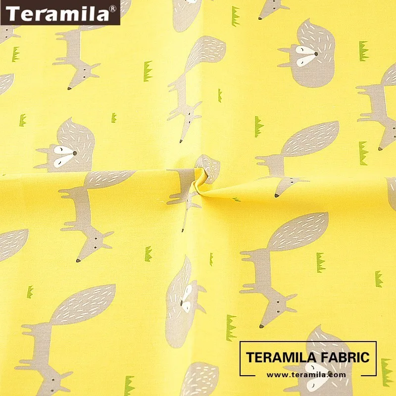 Ткань Teramila 100% хлопчатобумажная ткань мультяшный дизайн с животными саржевая