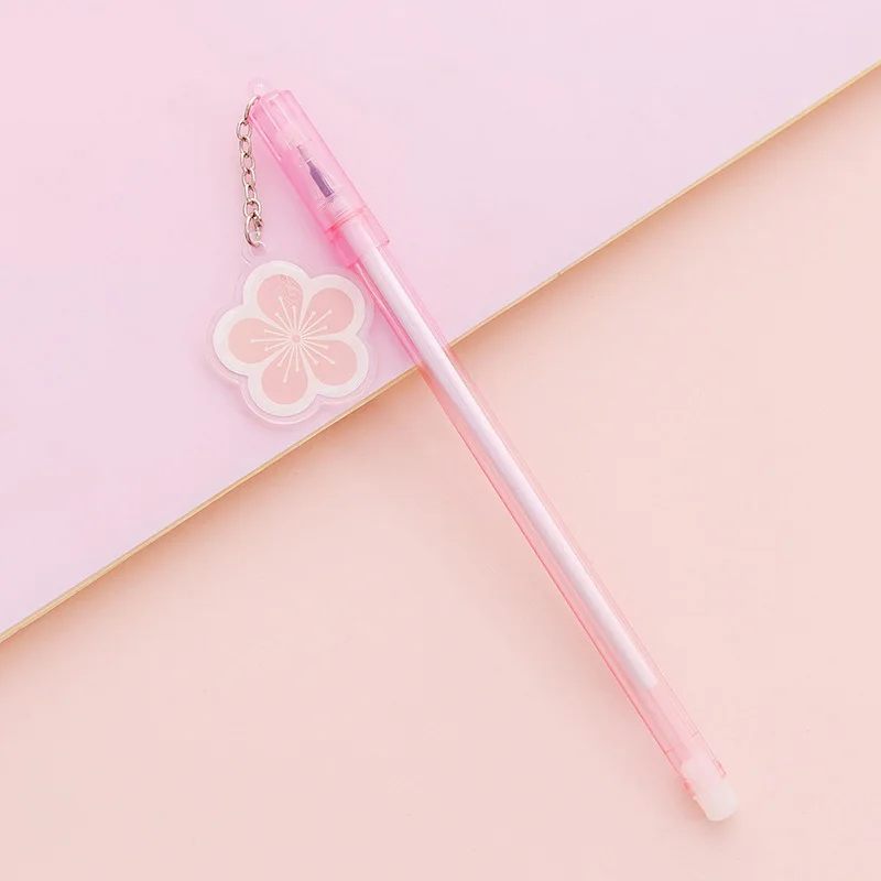 

50pcs Kawaii Pens Sweet Sakura Pendant Gel Pens for School Office Supplies Cute Flower 0.38mm Pen for Kids Girl Gift Stationary