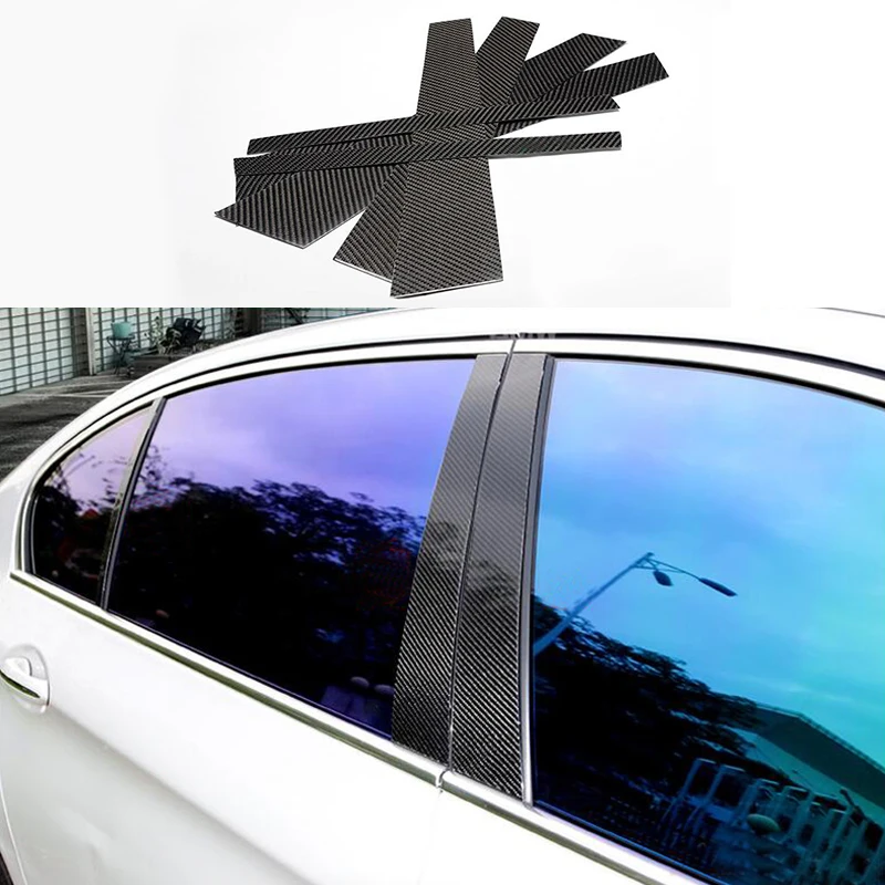 6x 100% углеродное волокно средний столб пост Крышка Накладка для BMW 3 серии F30 2013-2017 |