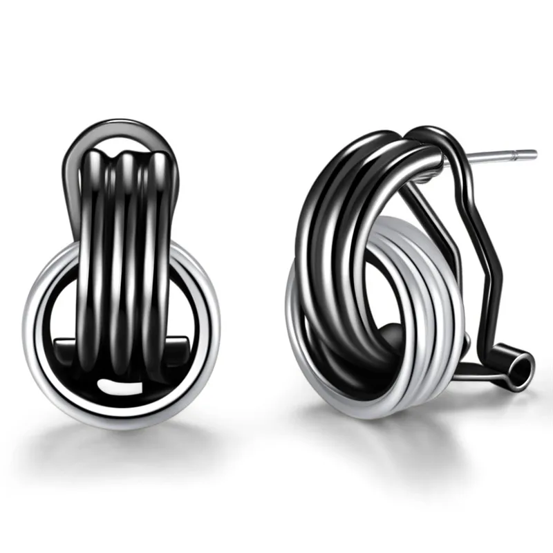 GS 316L Titanium Stainless Steel Earrings For Women Rose Gold Double Color Cross Earring Punk Pendientes Mujer aretes R5 | Украшения и