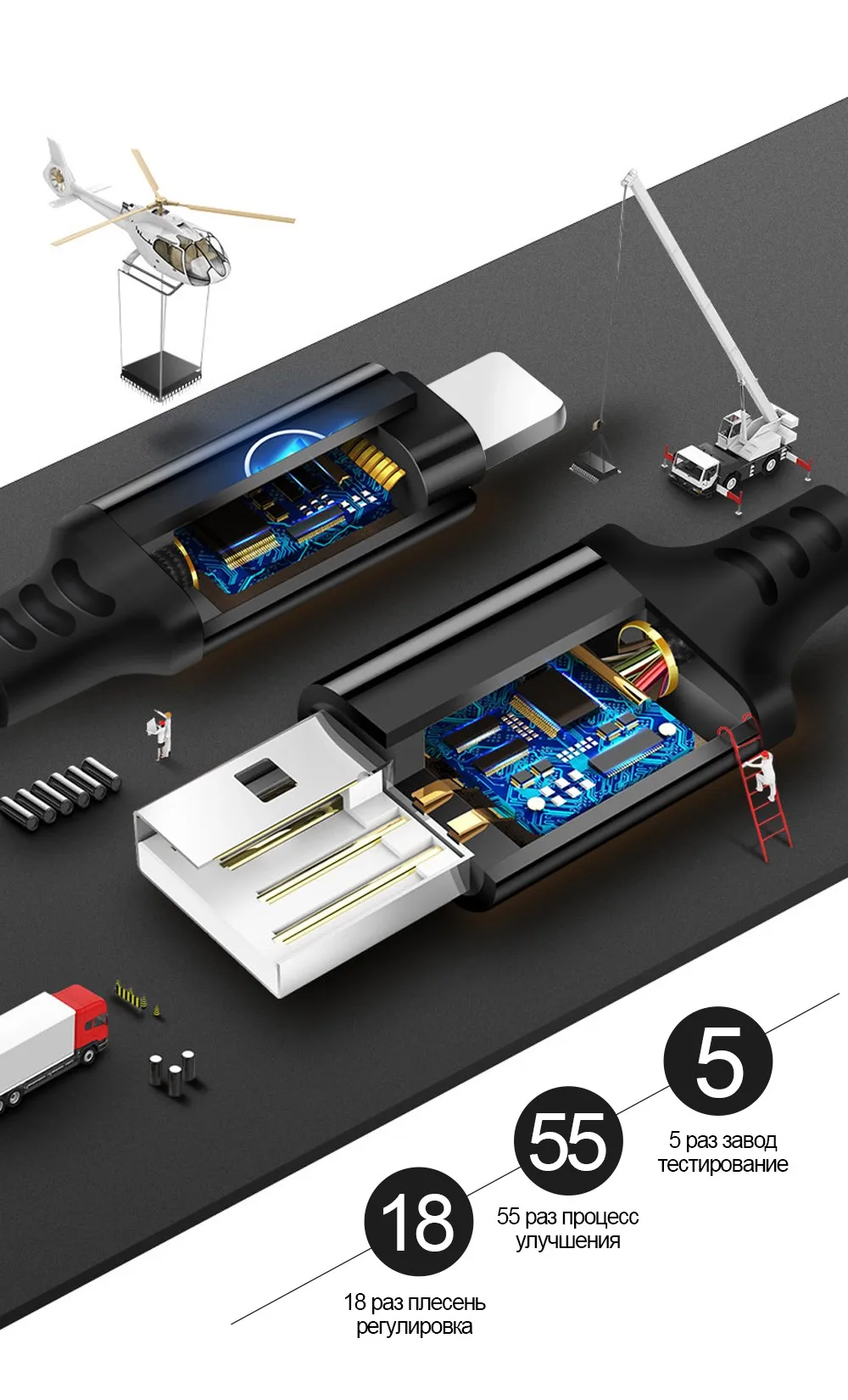 Rocketek USB Тип C кабелем Micro USB-C мобильный телефон для быстрой зарядки Тип-C для samsung Galaxy S9 S8 плюс xiaomi redmi note 5 7