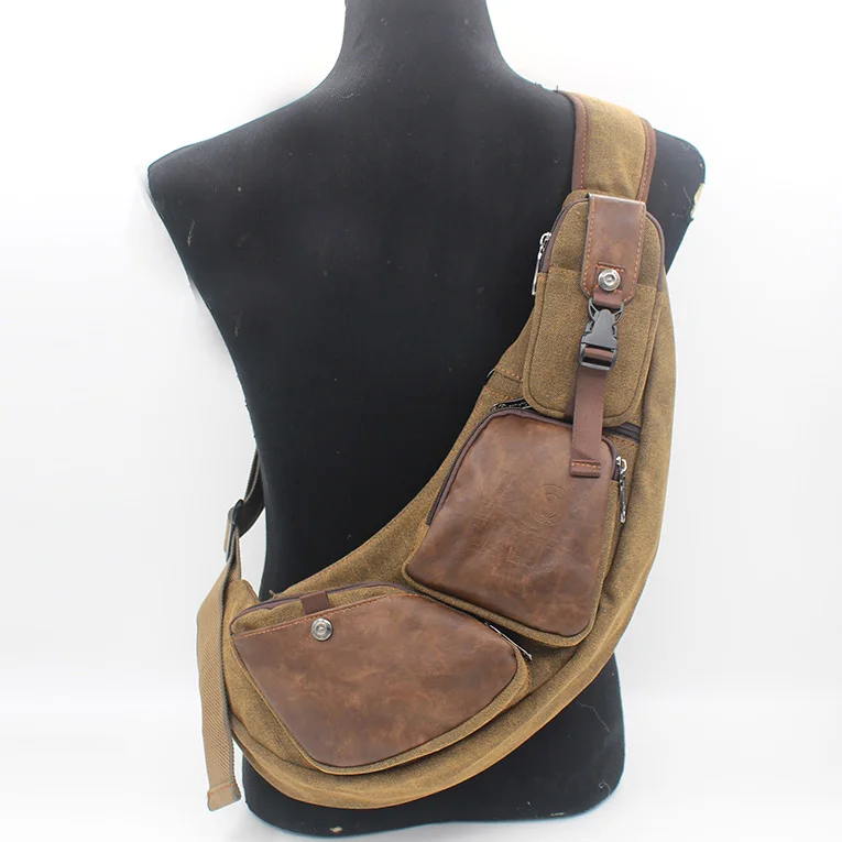 Мужская Холщовая Сумка через плечо один рюкзак полумесяц дорожная сумка слинг