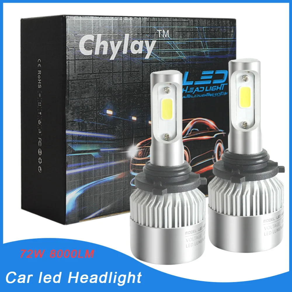 Одна пара 9006 Автомобильные светодиодные фары лампа 72 Вт Автомобильная передняя