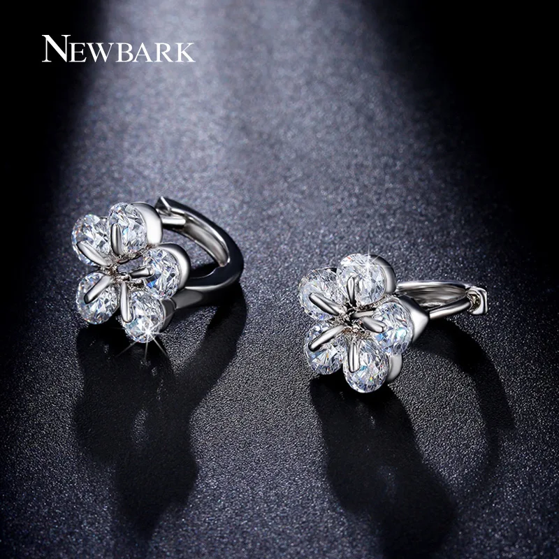 Newbark многоцветный цветок Серьги с красочными кубический циркон камень