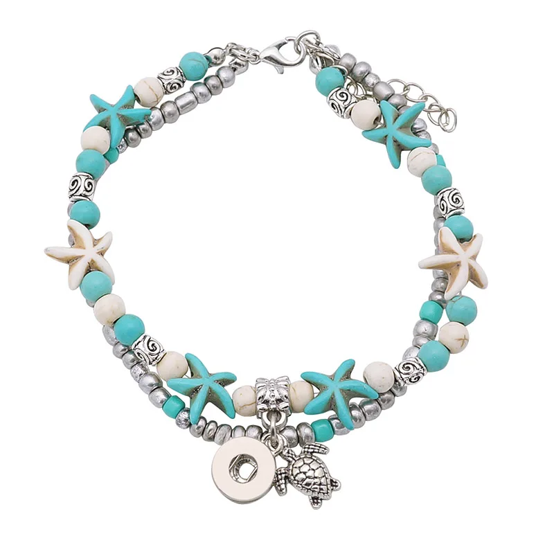 Новые красивые зеленые бусины в виде морской звезды ракушки черепахи браслеты с