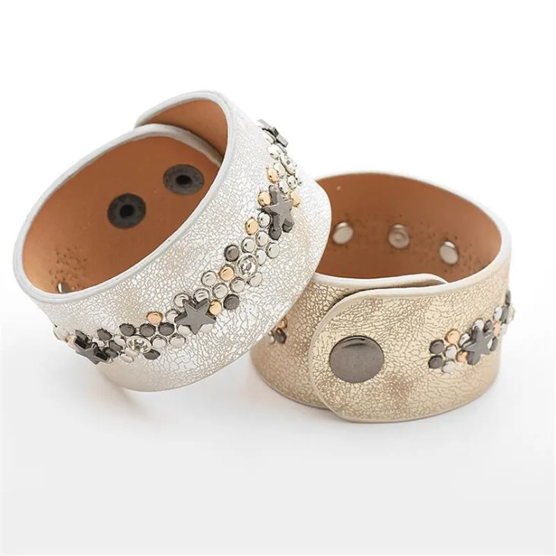 Этнические хрустальные подвески с заклепками браслеты для женщин ювелирные