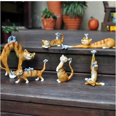 Милая забавная поделка в виде кота и мыши Мультяшные животные украшение для