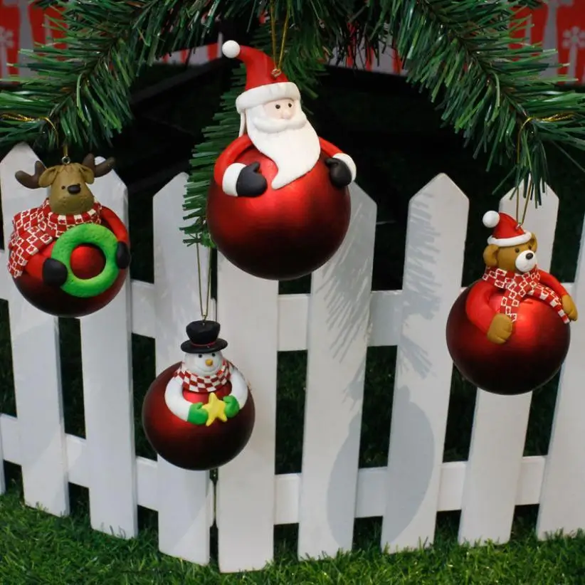 New Cartoon Soft Pottery Christmas Ball Decorations For Home Tree Navidad Arvore De Natal Gift | Дом и сад