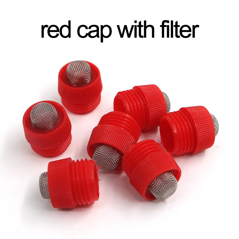 red hat 50pcs 50 шт. свинья соска поилка аксессуары с красной шляпой фильтр Весна фартук фильтр для домашняя птица ниппель dinking фермерского оборудования - Цвет: red hat 50pcs