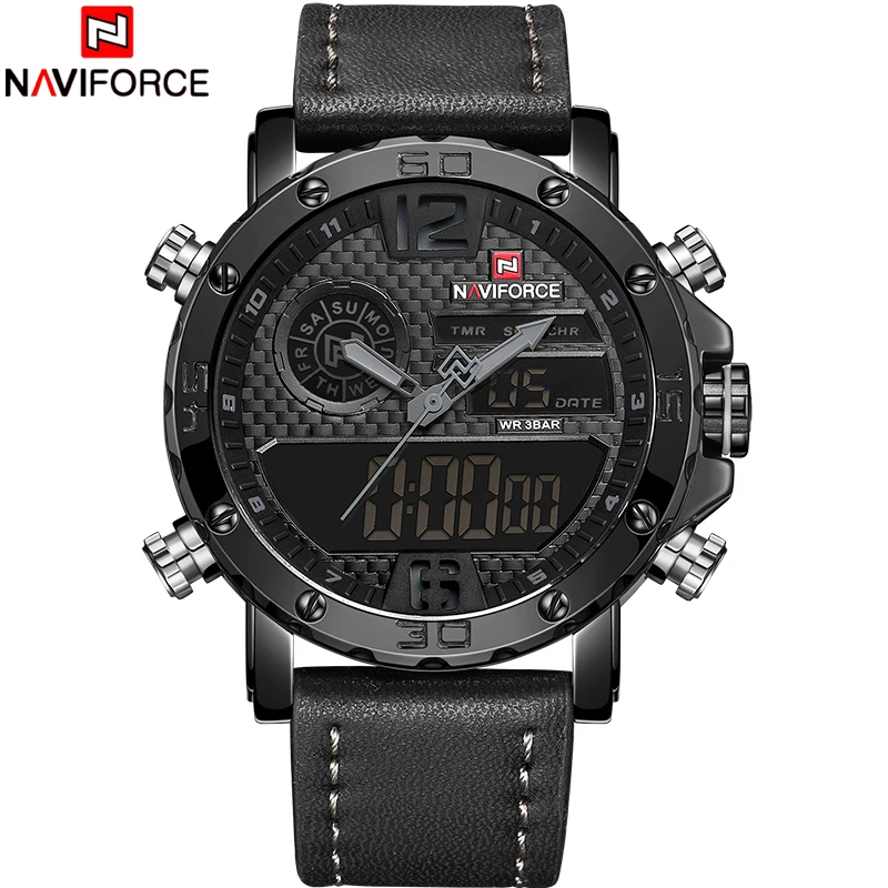 NAVIFORCE Роскошные Брендовые мужские модные спортивные часы водонепроницаемые
