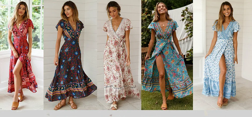 Женская одежда новое платье 2019 богемное маятниковое пляжное праздничное