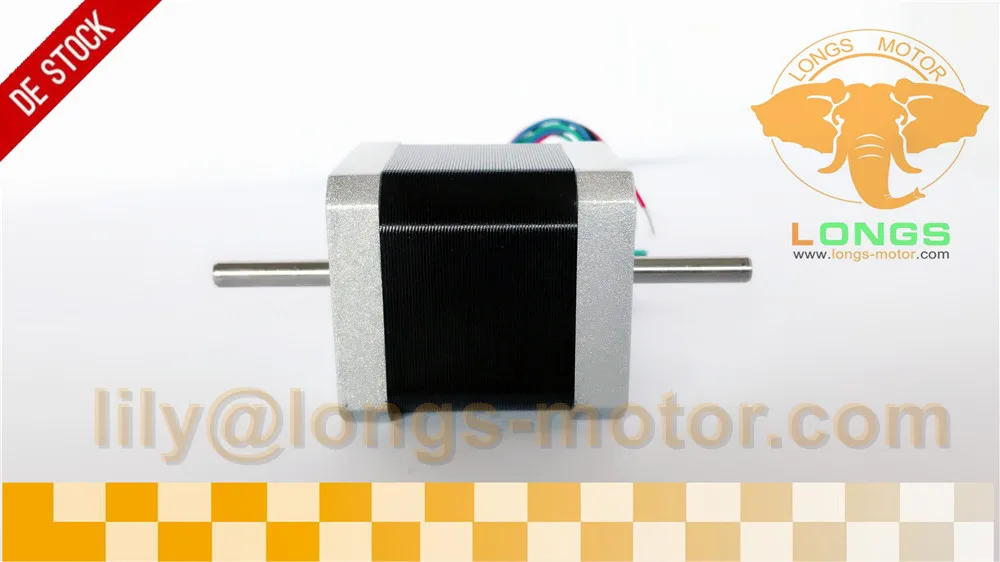 Де корабль! Без налога! 1 шт. Nema 17 LONGS шаговый двигатель 17HS8403NB 0.48N.m 2.5A двойной вал для 3D принтера DIY гравировальный станок