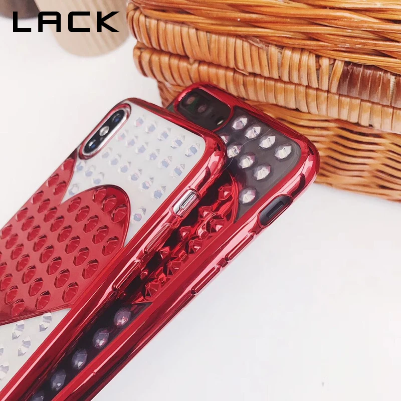 Отсутствие 3D заклепки любящее сердце чехол для телефона iPhone X Case 6 S 7 8 Plus Роскошные
