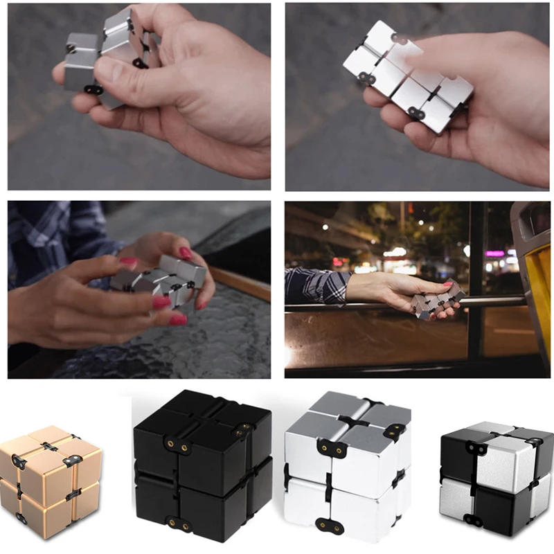Aluminum Alloy Metal Infinity Cube ABS Magic For Stress Relief Fidget Anti Anxiety Funny EDC Toy Gift adult children | Игрушки и хобби