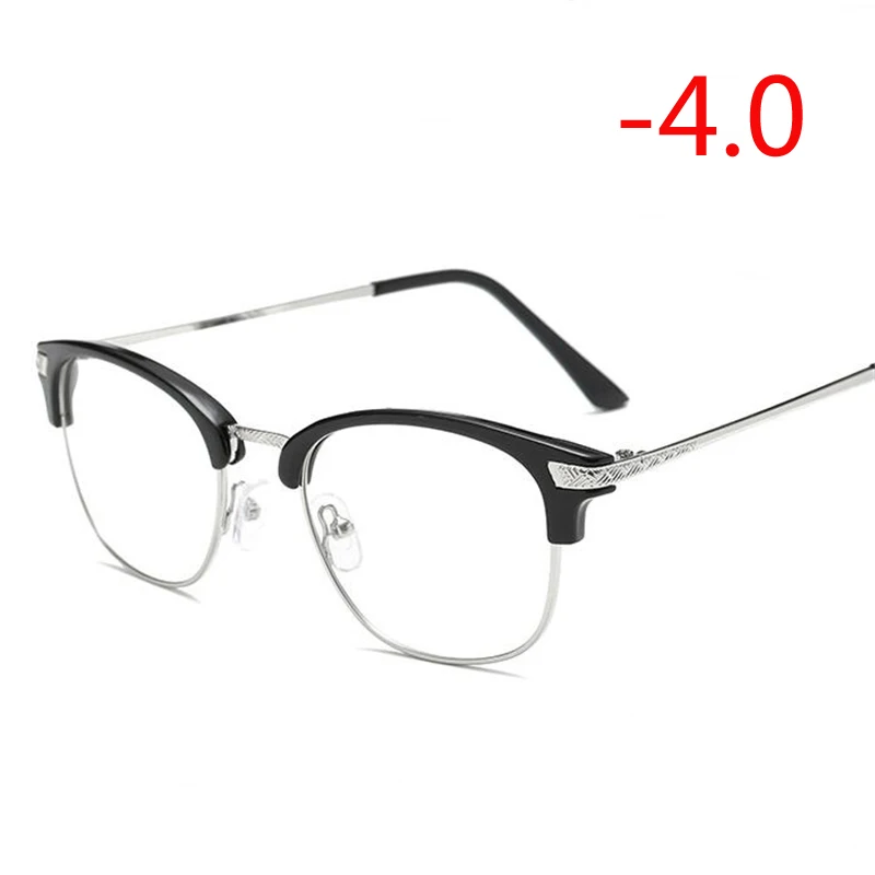 Myopia 400 1,0-1,5 от 2,0 до 6,0 заклепки готовая близорукость очки Мужчины Женщины Короткие-очки для коррекции зрения серебряная и Золотая оправа близорукие очки - Цвет оправы: Myopia 400