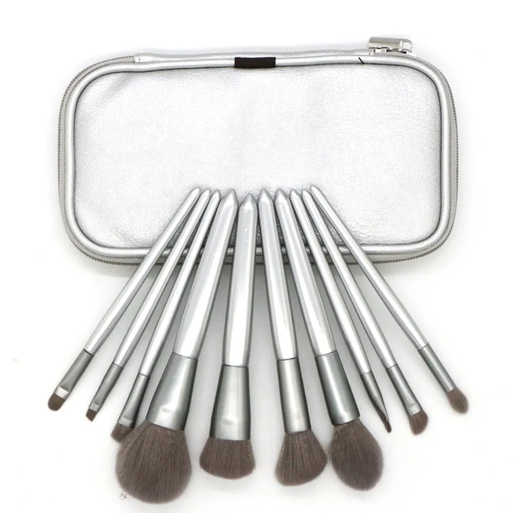 Профессиональный набор кистей для макияжа 10 шт. живая красота серебряные