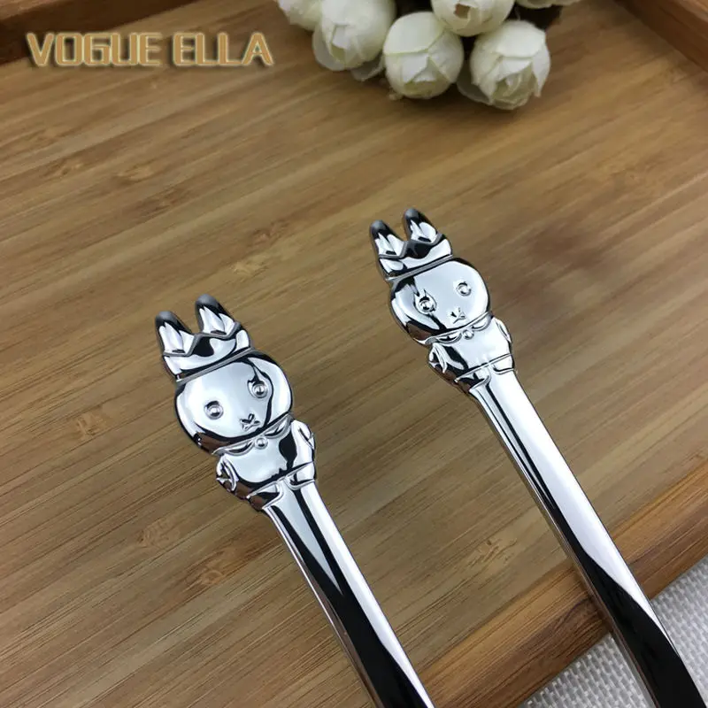 Детский набор столовых приборов с рисунком из мультфильма 1810 нержавеющая ложка