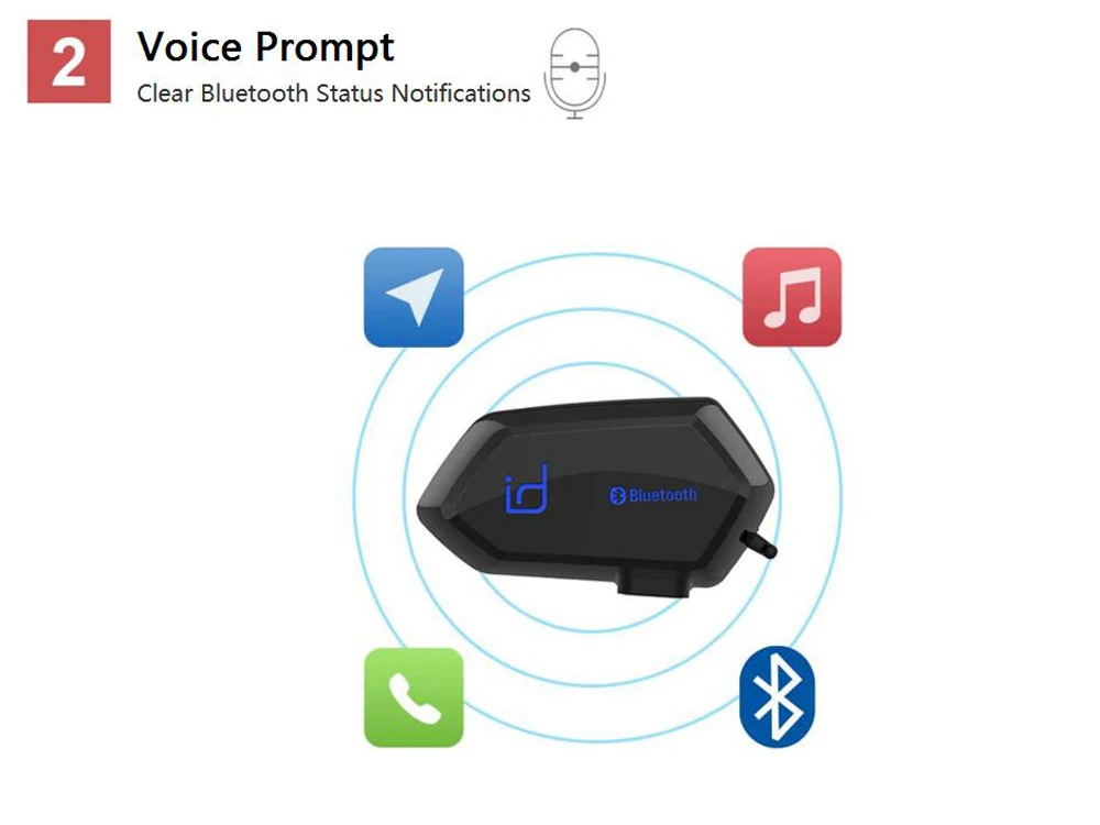 IPX6 Водонепроницаемый Boomless микрофон с функцией подавления шума V4.1 для мотоциклетного шлема с Bluetooth, записывающие устройство десткий коммуникатор в случаи опасности голосовые подсказки гарнитура BT