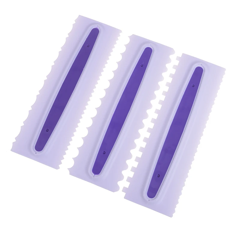 3 шт. пластиковая ГРЕБЕНКА для глазури набор шпатели мастики скребок торта