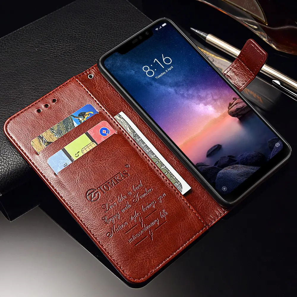 TOMKAS Flip Leather Case for Xiaomi Redmi Note 6 Pro Mi A2 Lite Xiomi Wallet Cover Phone Cases Vintage Bussiness | - Фото №1