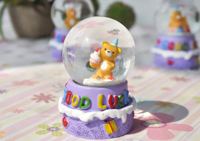 Фиолетовый Торт Медведь Творческий Рабочего малый хрустальный шар украшения BB31 |