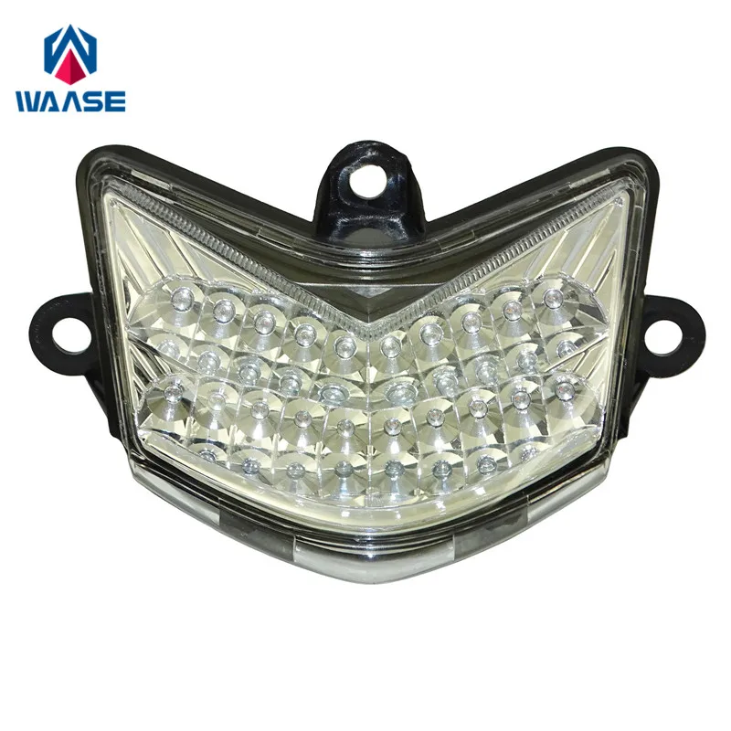 Clear Lens Waase для Kawasaki Ninja ZX-6R ZX-636 ZX 6R 636 Z750S 2005 2006 хром задний фонарь стоп-сигнал встроенные Сигналы поворота светодиодный свет - Цвет: Clear Lens