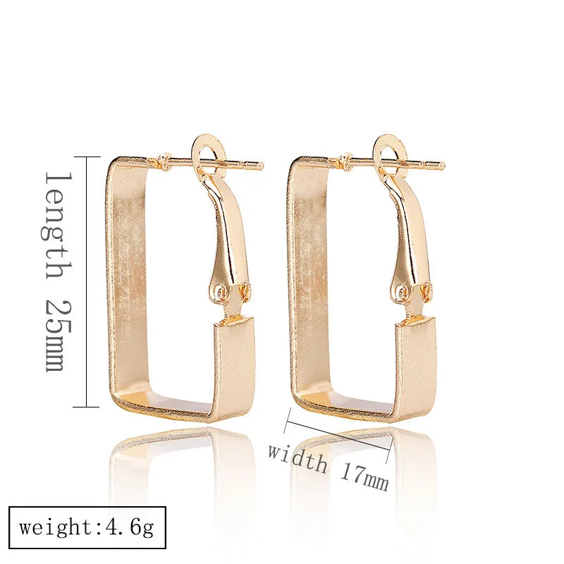 1 пара европейских геометрических прямоугольных сережек кольца для женщин