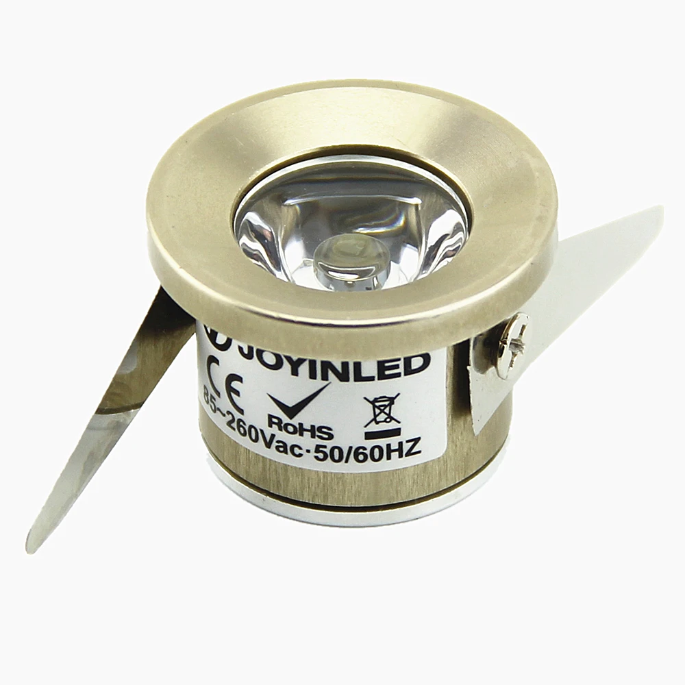 Online 20 Unids/lote 1W Pequeño Mini Foco LED Bajo El Gabinete Downlights Techo Empotrado Lámparas DC12 AC85-260V