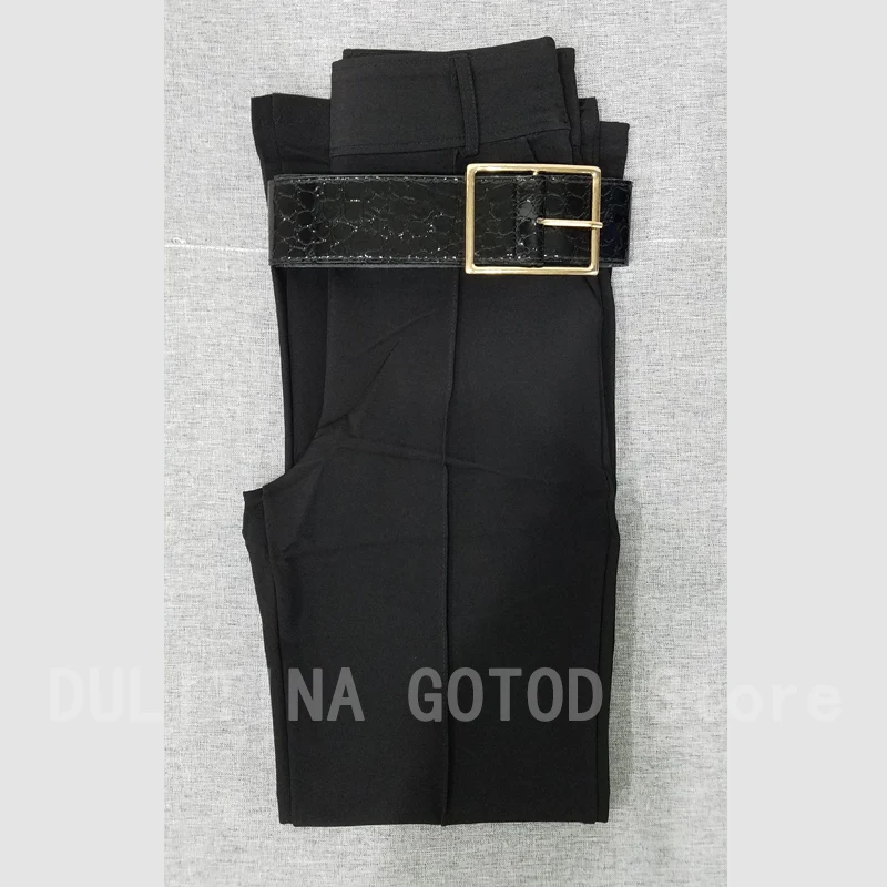 2021 Workwear Formal Black Straight Pants High Waist Pantalon Costume Pant Summer Trouser Female Wide Leg Pants For Women Pants