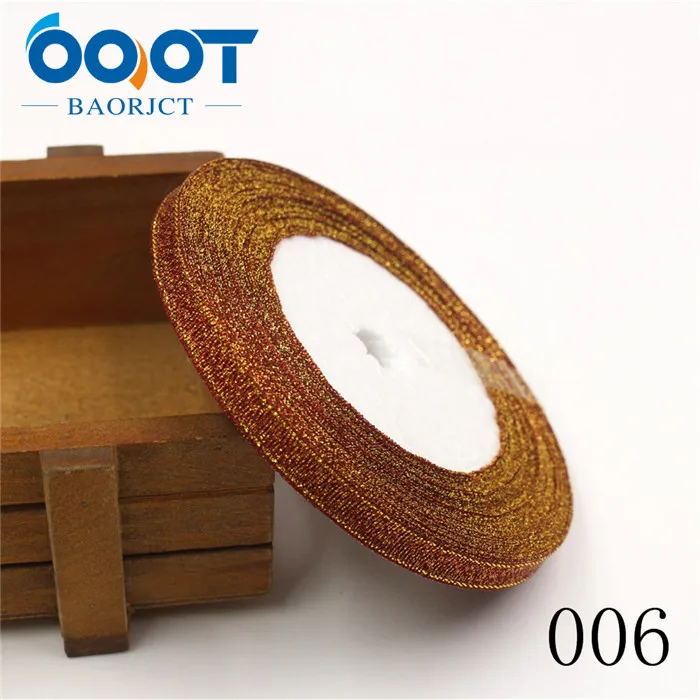 OOOT BAORJCT, 1710181,34 цветов, 6 мм, Блестящая лента, Рождественская тесьма для свадебного ремесла, бант, подарочное украшение, оберточная лента, сделай сам - Цвет: 006