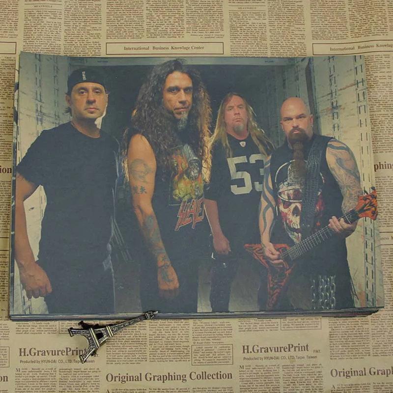 Красный Уютный момент группа Slayer Винтаж Плакат американская скорость металл рок музыка ретро кафе настенная декоративная живопись QT380 - Цвет: Красный