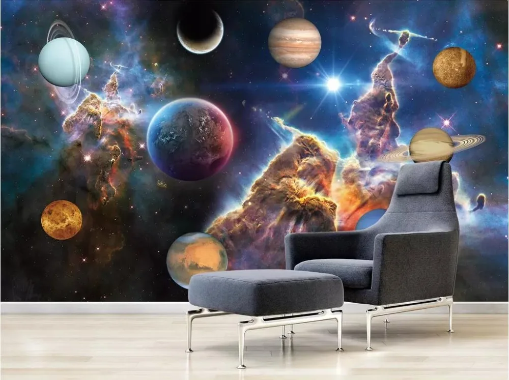 Beibehang пользовательские 3d обои фрески Красивая огромная Вселенная Галактика восемь планет обои домашний декор papel де parede
