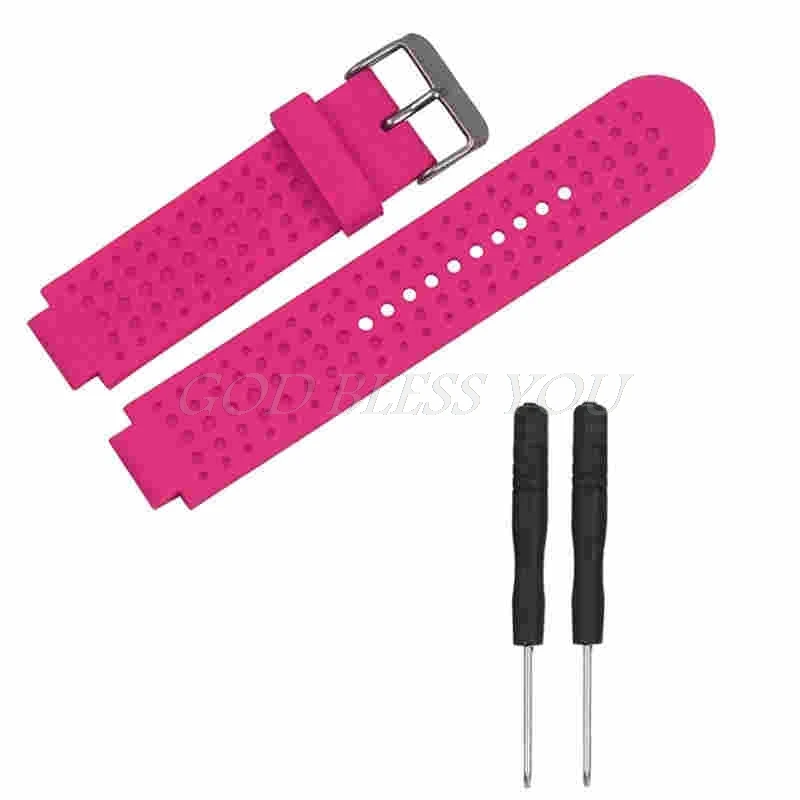 Силиконовый сменный наручный ремешок для Garmin Forerunner 25 gps часы с инструментами - Цвет: HOT PINK