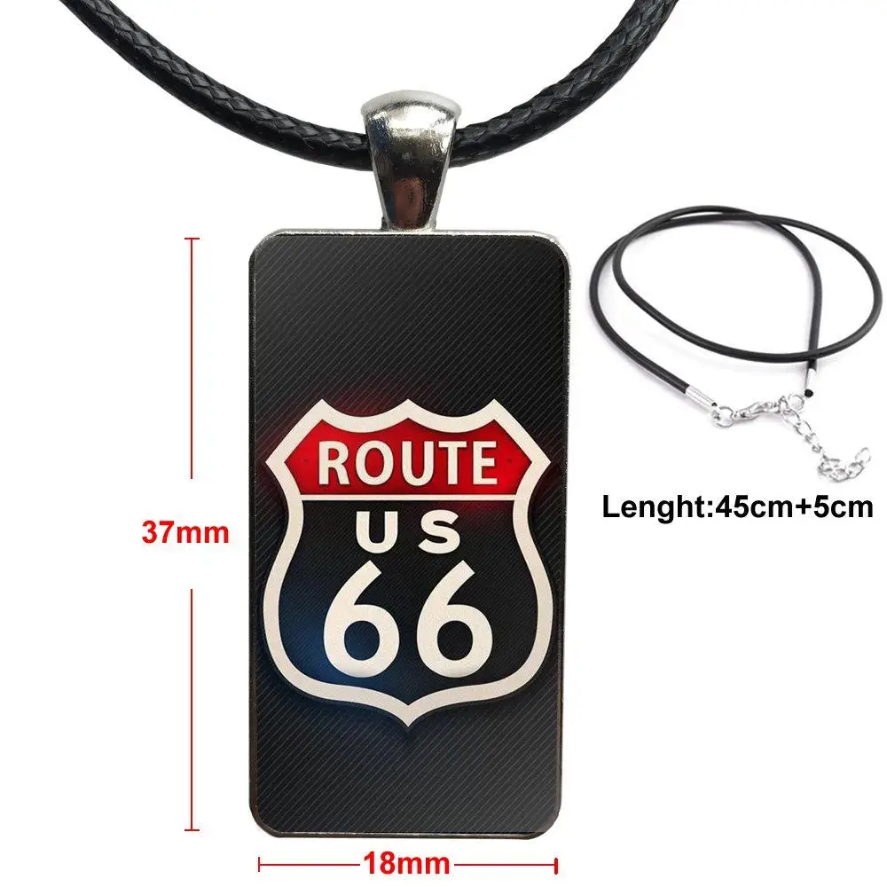 Для девушек Route 66 модное стекло кабошон ожерелье женское из нержавеющей стали