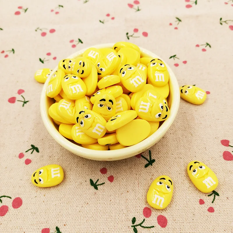 100 штук Kawaii плоские пластмассовые Кабошон Поддельные ММ фасоли Конфеты DIY ремесло бижутерия для декорирования серьги делая аксессуары: 12-19 мм