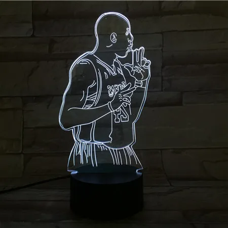 NBA 3D светодиодный ночник многоцветный RGB Настольный светильник Jordan Curry James Kobe