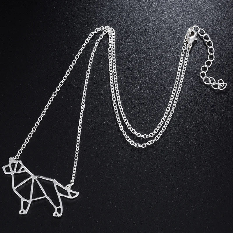 Hfarich золотое ожерелье с бультерьером женское оригами эффектное великолепное