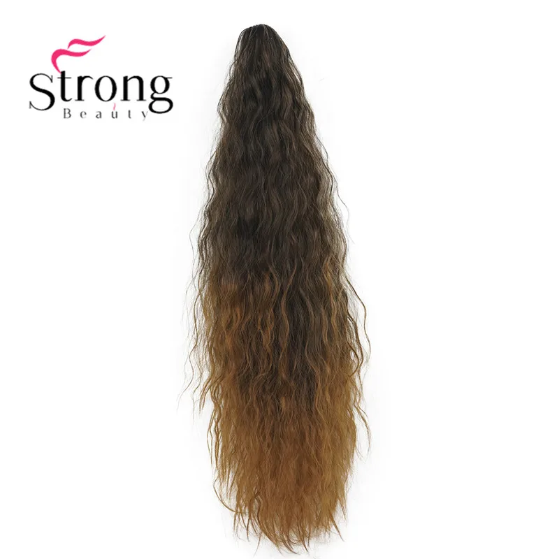 StrongBeauty 24 ''6 цветов синтетический конский хвост Кудрявые Волнистые коготь наращивание волос клип на шнурке шиньон