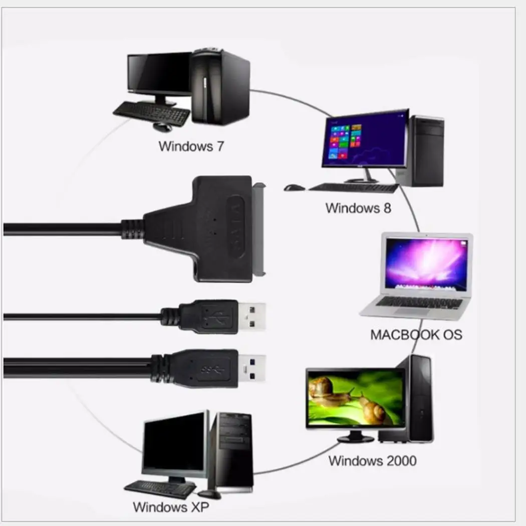 Прочный обычный 2 USB порта 0 черный домашний компьютер для SATA серийные данные 15 + 7