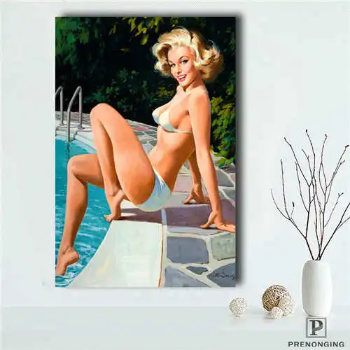 Пользовательские pin up girl (5) Печатный постер тканевые настенные художественные